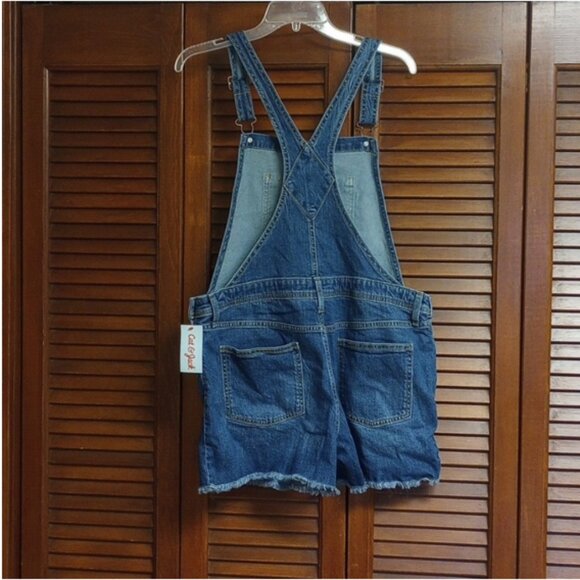 Cat & Jack Blue Denim Overalls - Picture 2 of 3